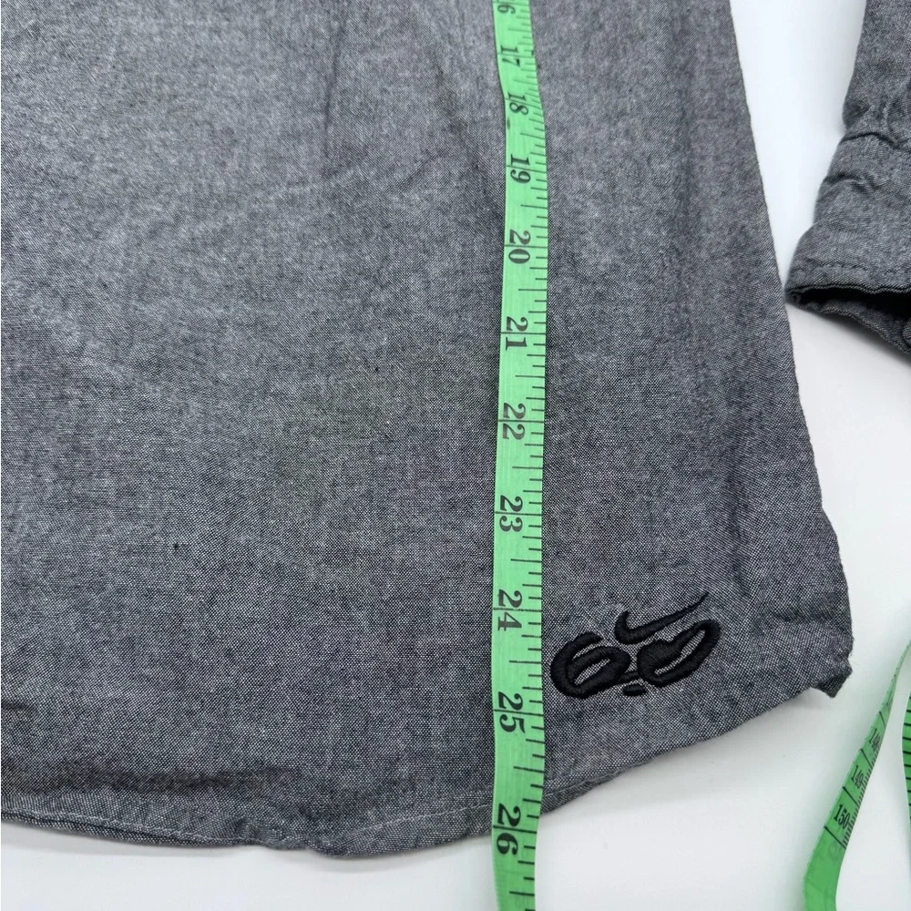 Nike 6.0 Heather Gray Button Down Kids Skater Hooded Shirt, Size‎ L
